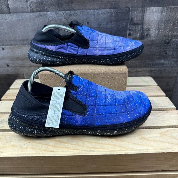 Merrell Men's Hut Moc Slip On Shoe Night‎ Sky Stars Quilted Upper J003711 Blue - Picture 4 of 7